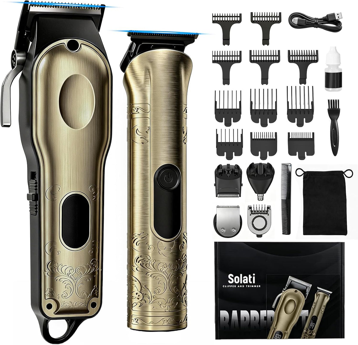 Professional Hair Clipper for Men Beard Trimmers with Zero Gapped Hair Cutting for Mens/Women Electric Precision T Blade Razor Beard Shaver Mustache Grooming Kit Gift for Men