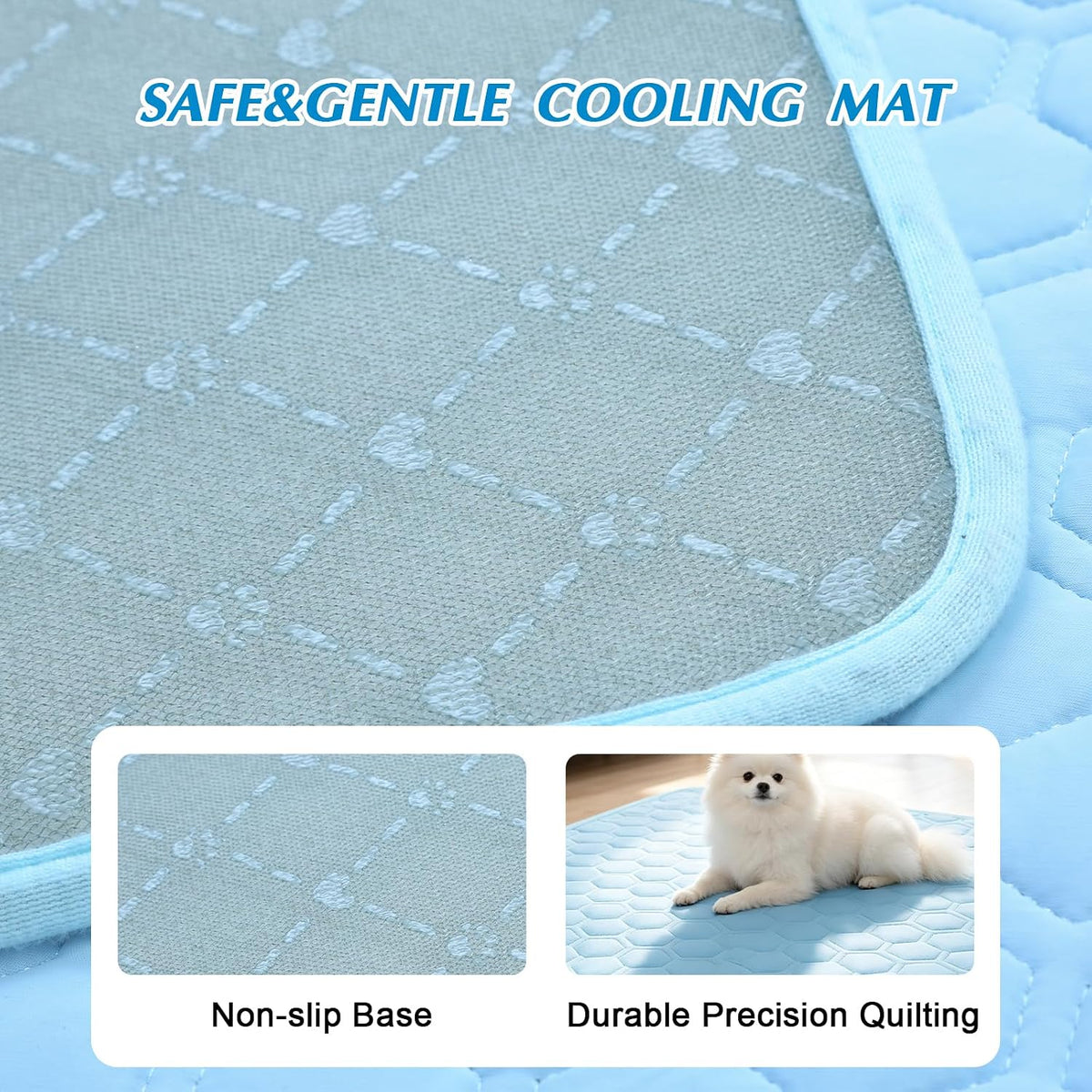 Self Cooling Arc-Chill Fabric, Non-Slip Pet Cooling Mat for Dogs Cats