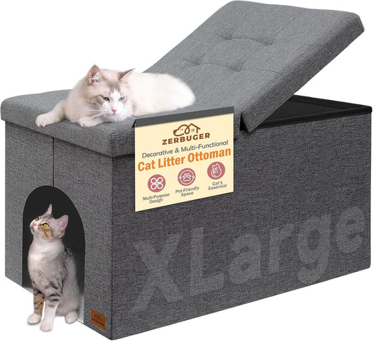 Zerbuger Cat Litter Box Enclosure Furniture for Odor Control