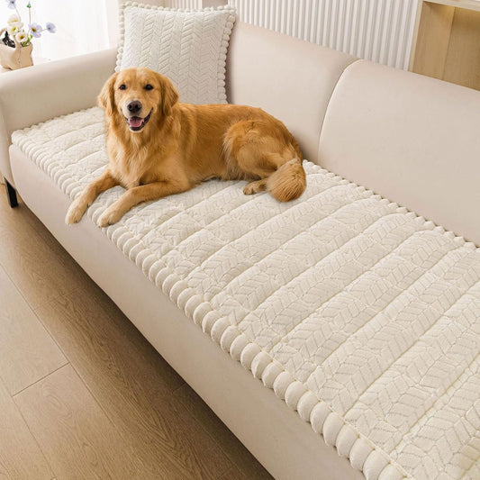 Smiry Couch Cover for Dogs, Non Slip Fuzzy Pet Sofa Covers Washable | Sofa Slipcovers for 2-3 Cushion Couch, Soft Thick Furniture Protector for Cats Dogs, against Fur, Dirt, Scratch (27.6"X59")