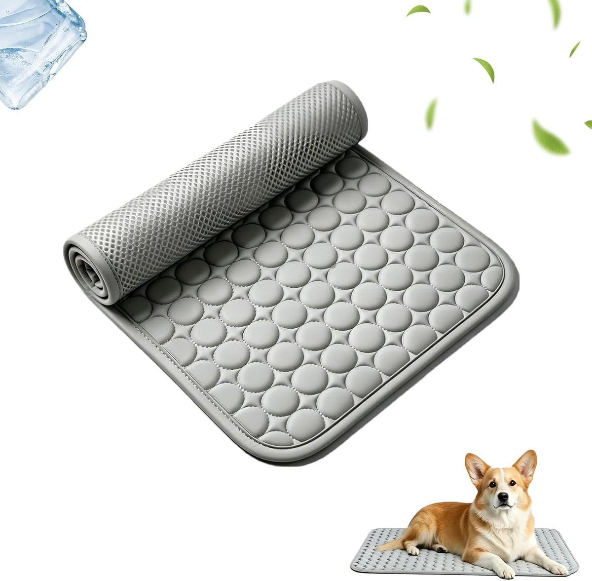 Pawlab Cooling Mat for Dogs, Reusable Pet Cooling Pad, Gray,X-Large