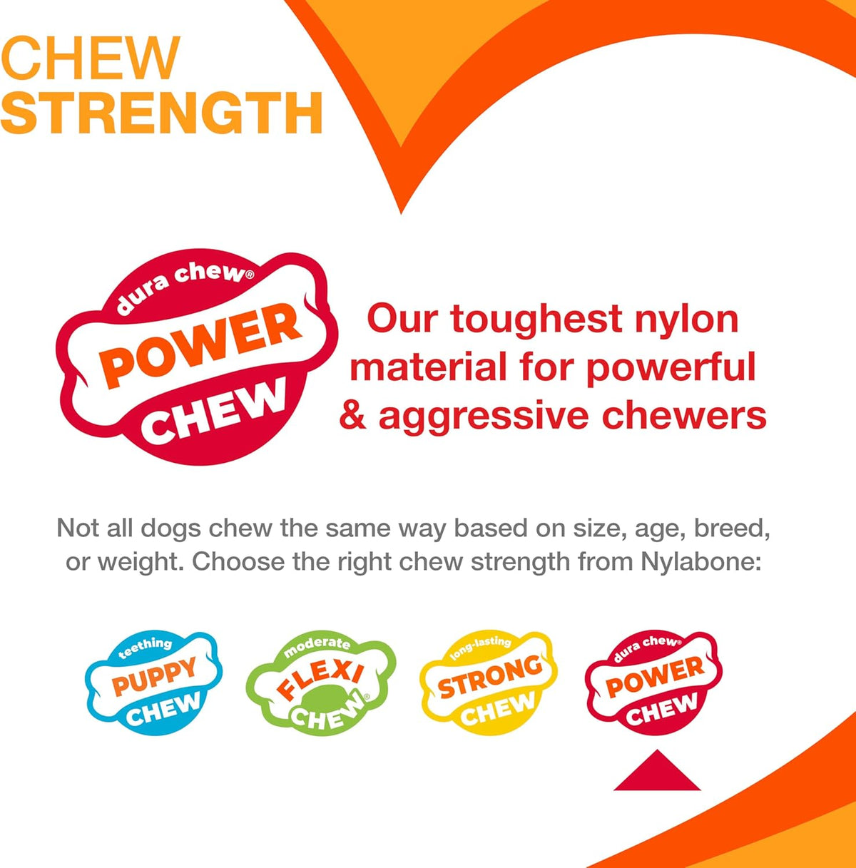 Nylabone Power Chew Antler Alternative Nylon Chew Toy for Dogs, Dog Toys for Aggressive Chewers, Venison Flavor, Medium/Wolf (1 Count)