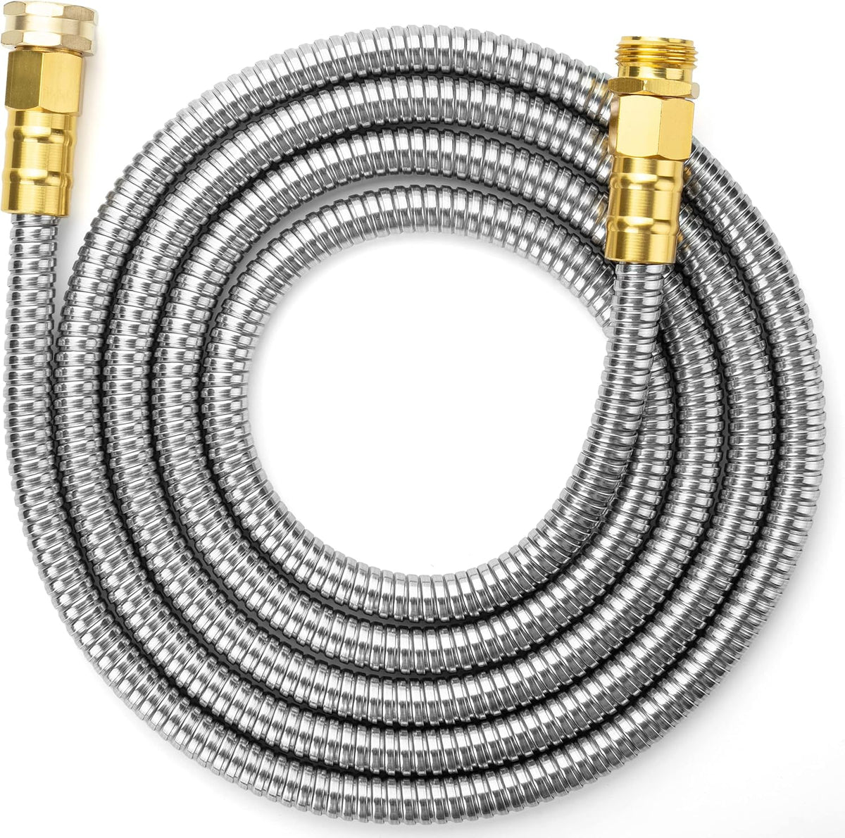 UNCO- Metal Garden Hose, 10 Feet Stainless Steel No Kink, Durable Flexible