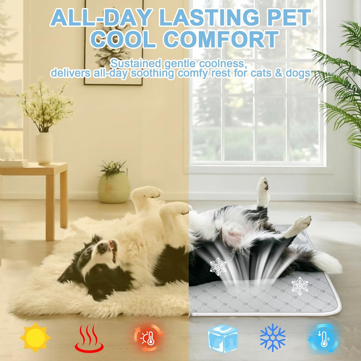 Cooling Mat for Dogs Cats,Pet Dog Cooling Mat Blanket for Dogs,24X18, Grey