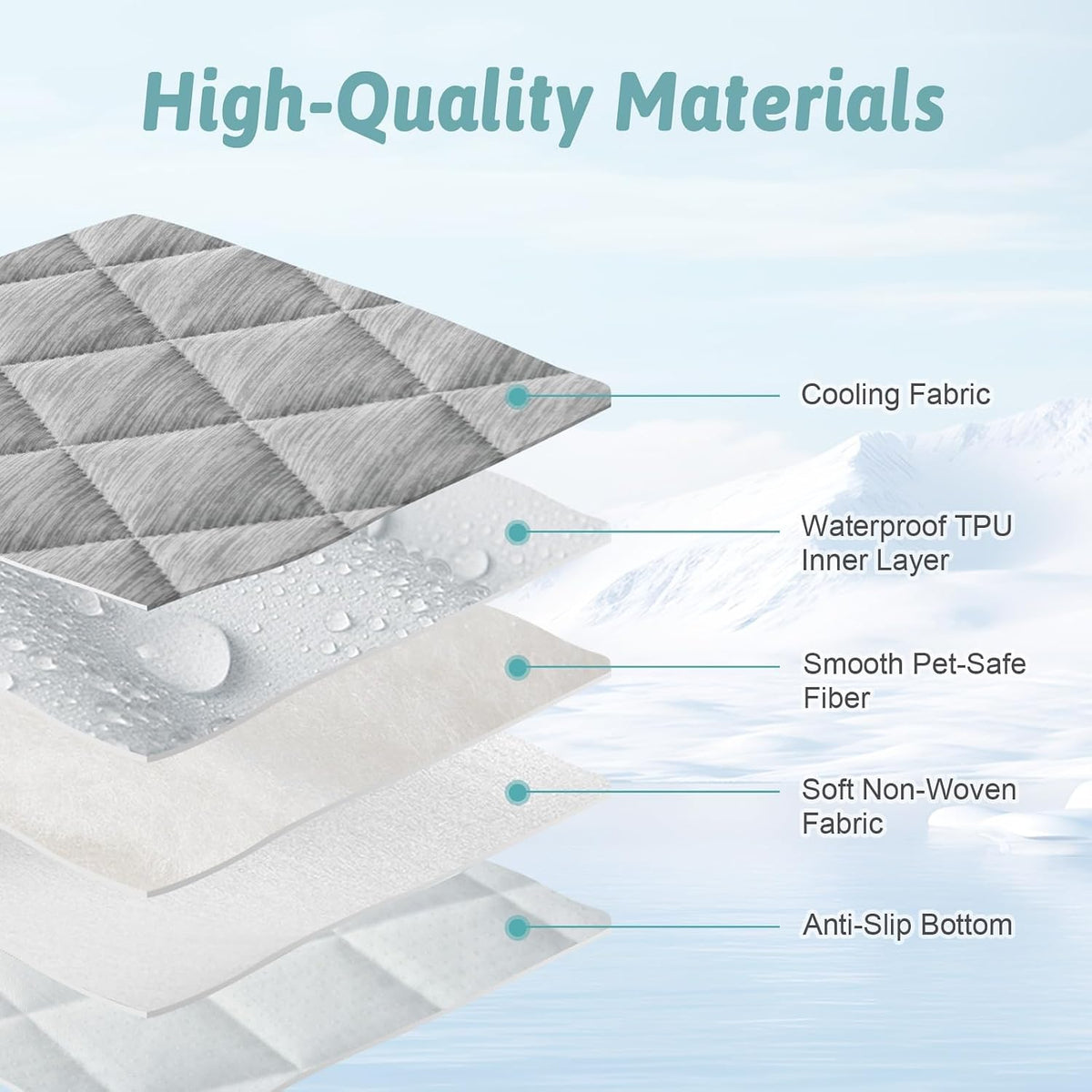 COZY KISS Dog Cooling Mat 82"X102" Q-Max>0.4, Extra Large Waterproof Cooling Dog Bed Cover, Leakproof Non-Slip Pet Mat, Furniture Protector Washable Cooling Blanket for XL Dogs, Sofa Cover(Gray)