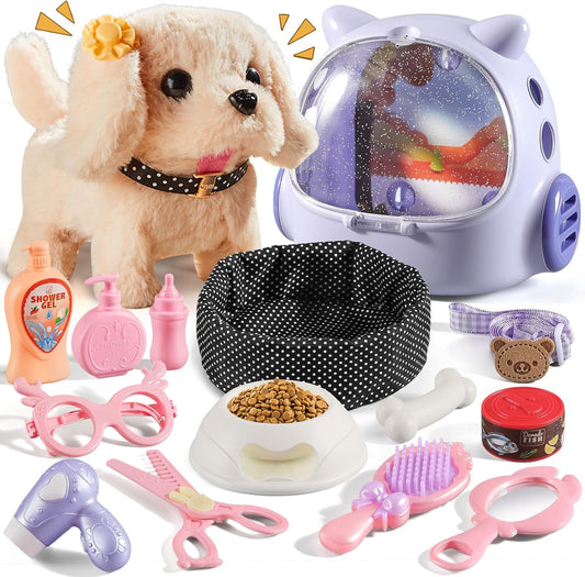 16 Pcs Robot Dog Toys for Girls, Toys for 3 4 5 6 7 8 Year Old Girls Kids