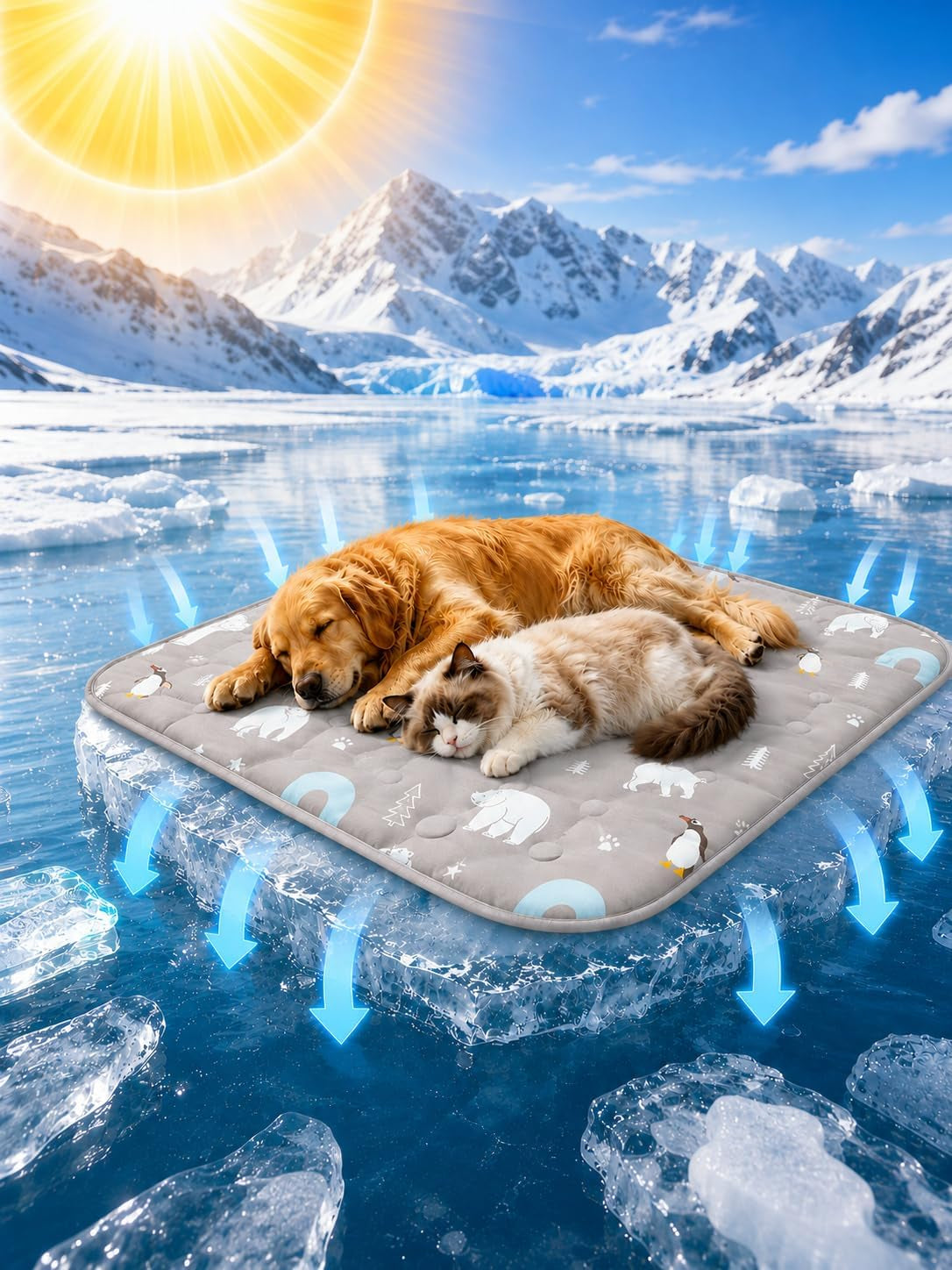 Dog Cooling Mat Gel for Indoor & Outdoor, Waterproof Non-Toxic Cooling Pad