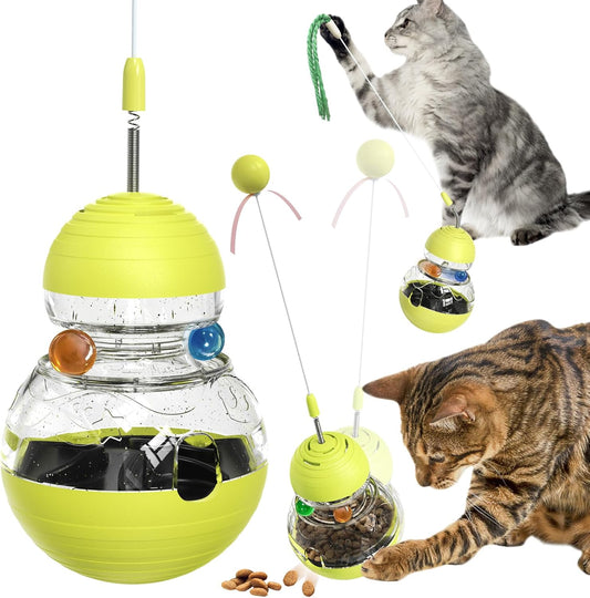 TLKNG Cat Toy for Indoor Cats Enrichment Kitten Wobble Treat Dispenser Ball