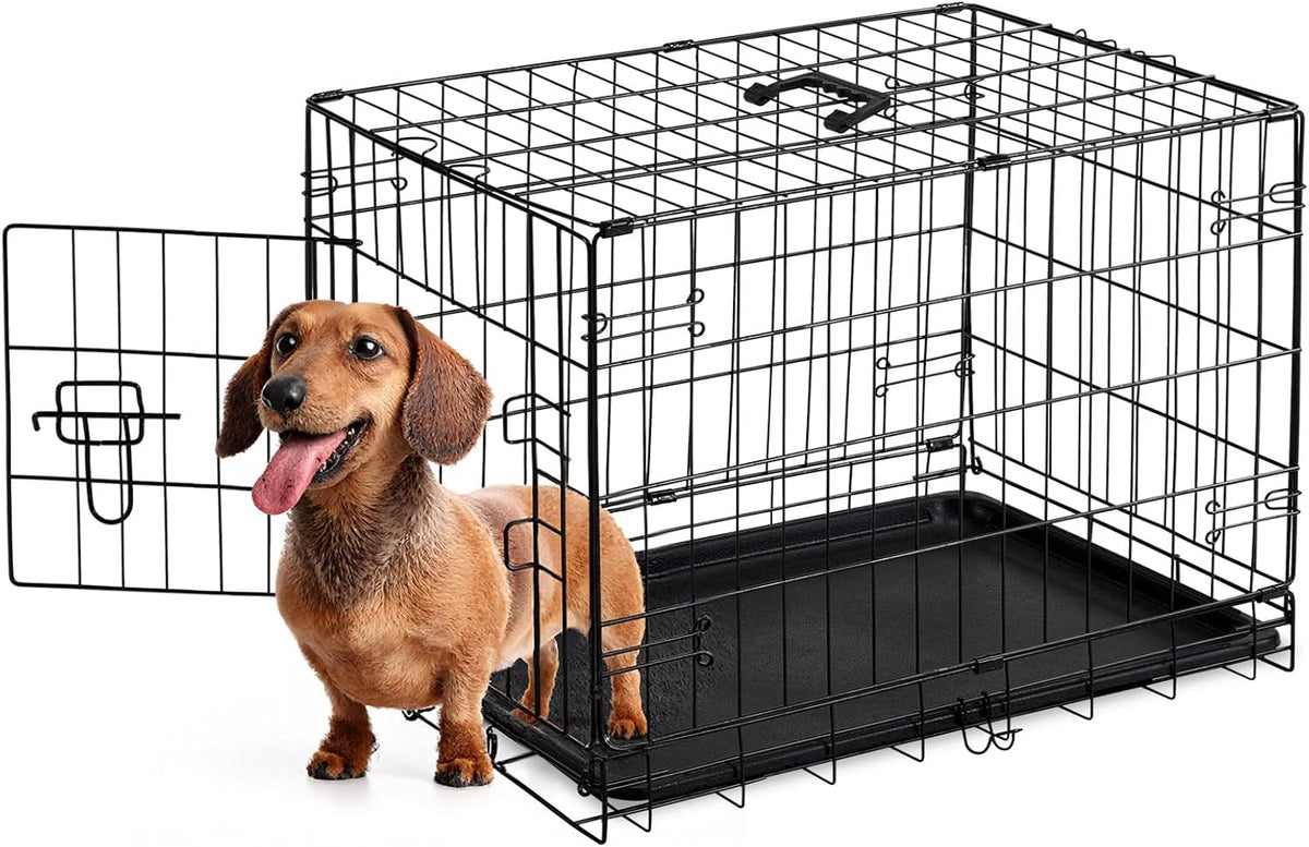 Sweetcrispy 30 Inch Dog Crate, Small Dog Cage, Foldable Puppy Pet Kennel