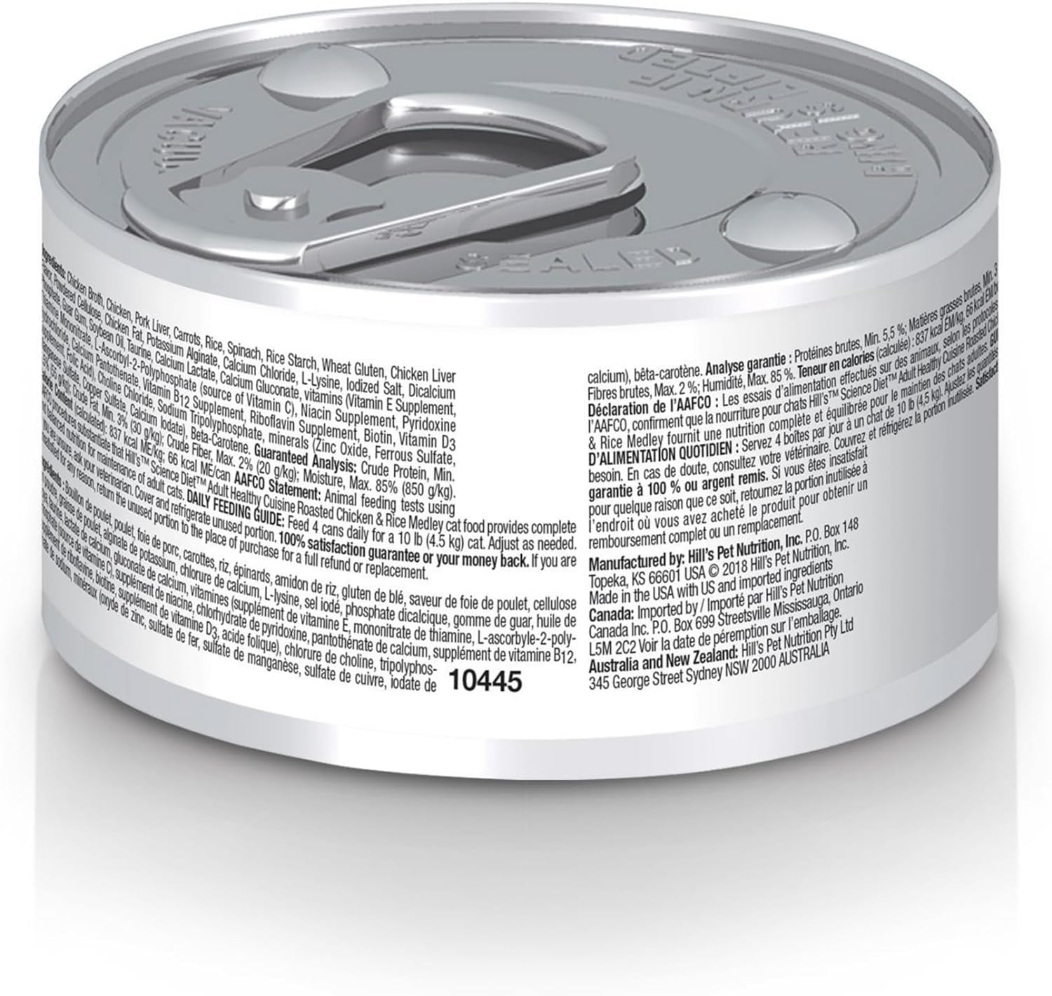 Hill'S Science Diet Adult 1-6 Healthy Cuisine Wet Cat Food, Roasted Chicken & Rice Medley in Gravy, 2.8 Oz. Cans, 24-Pack
