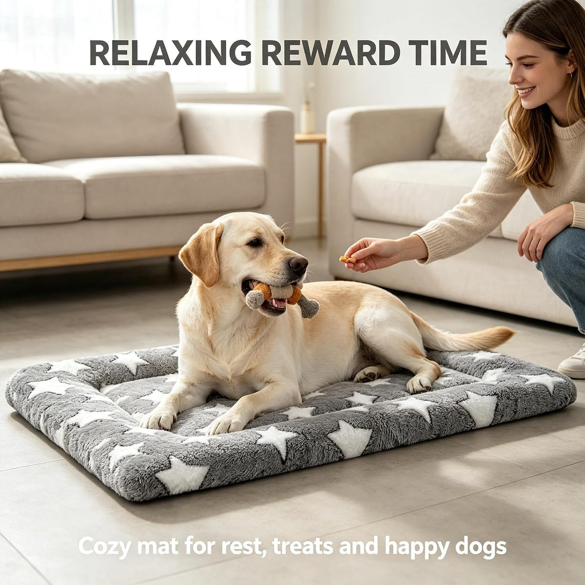 Dog Bed Mat - Reversible Dog Crate Bed Mats, Soft & Breathable Kennel Pad, Durable Crate Bed for Small Medium Large Dogs & Cats