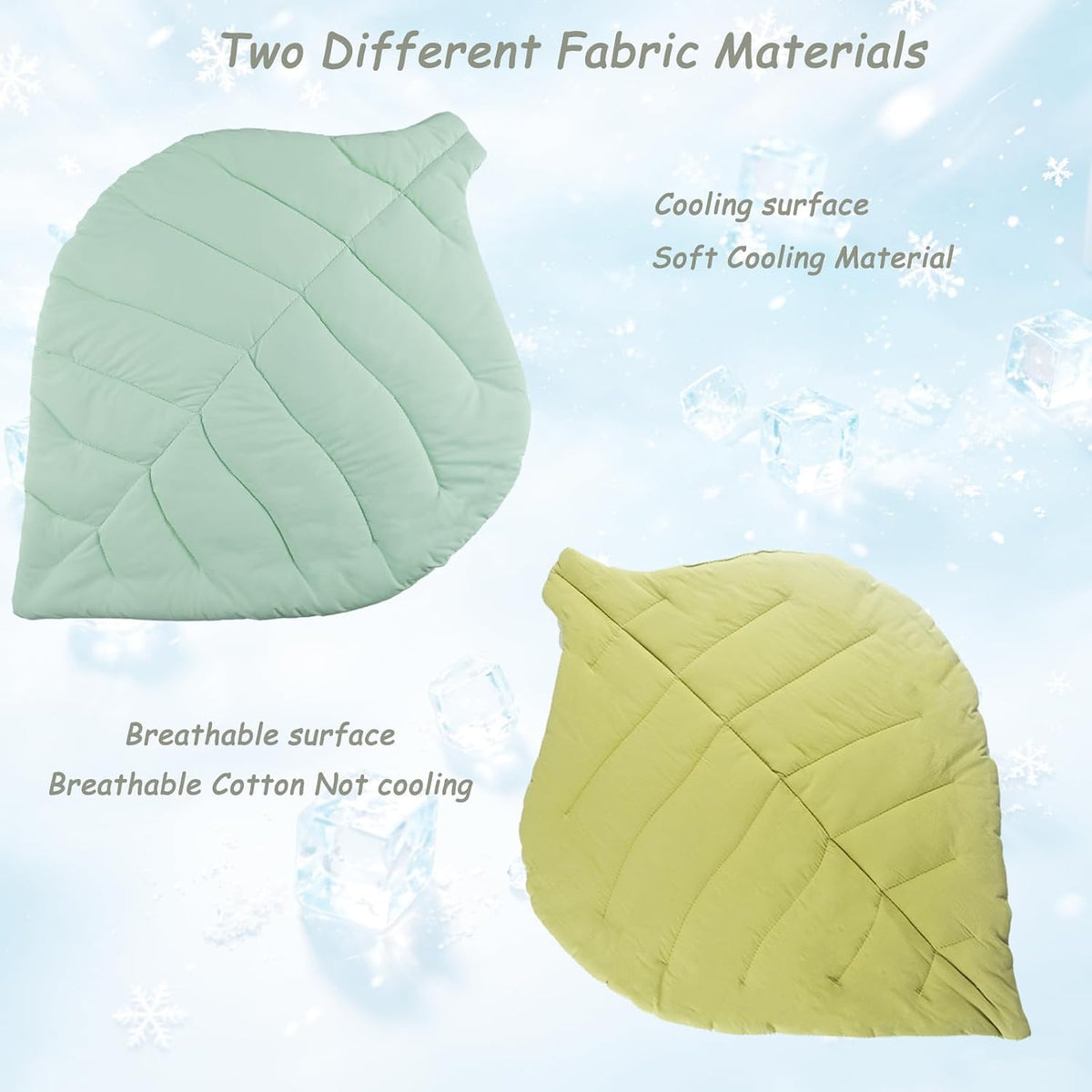Cat Cooling Mat Cat Leaf Bed Mat Comfortable Soft Fabric Breathable Cozy for All Seasons 26.5"X20.5" Ideal for Cats Small Pets