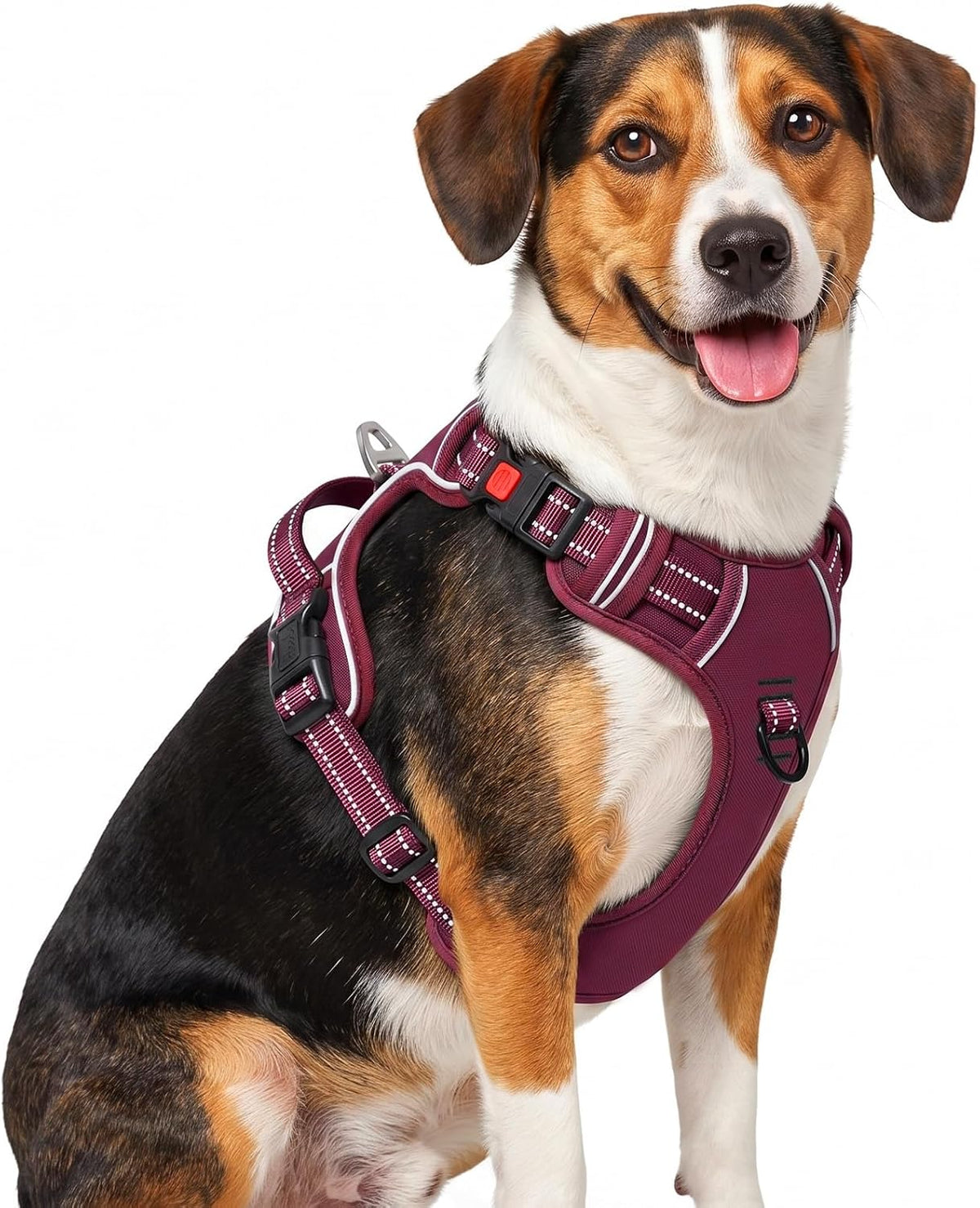 HEELE Dog Harness Medium Sized, Easy on & Off, No Choke Pet Vest Burgundy M