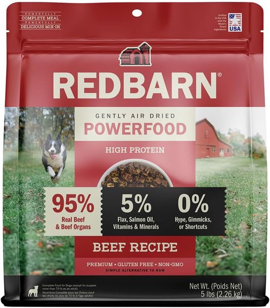 Redbarn Air Dried Powerfood High Protein Beef Recipe, Made in USA, 5 Lb
