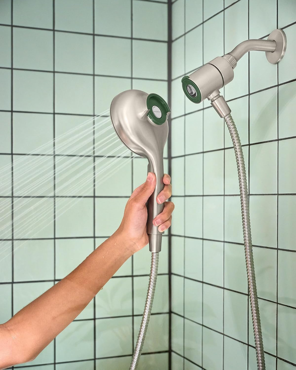 Moen Verso Handshower, Detachable round Shower Head with Magnetix Docking System, 60" Hose, Spot Resist Brushed Nickel, 220H2SRN