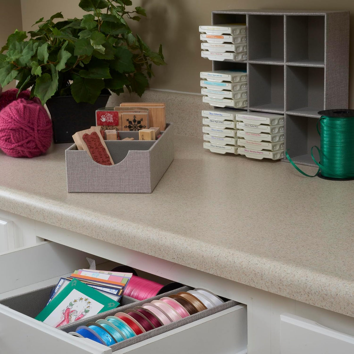 Household Essentials Grey 727-1 Deep 3 Section Drawer Organizer Box for Storage | 12 in X 6.13 in X 3.13