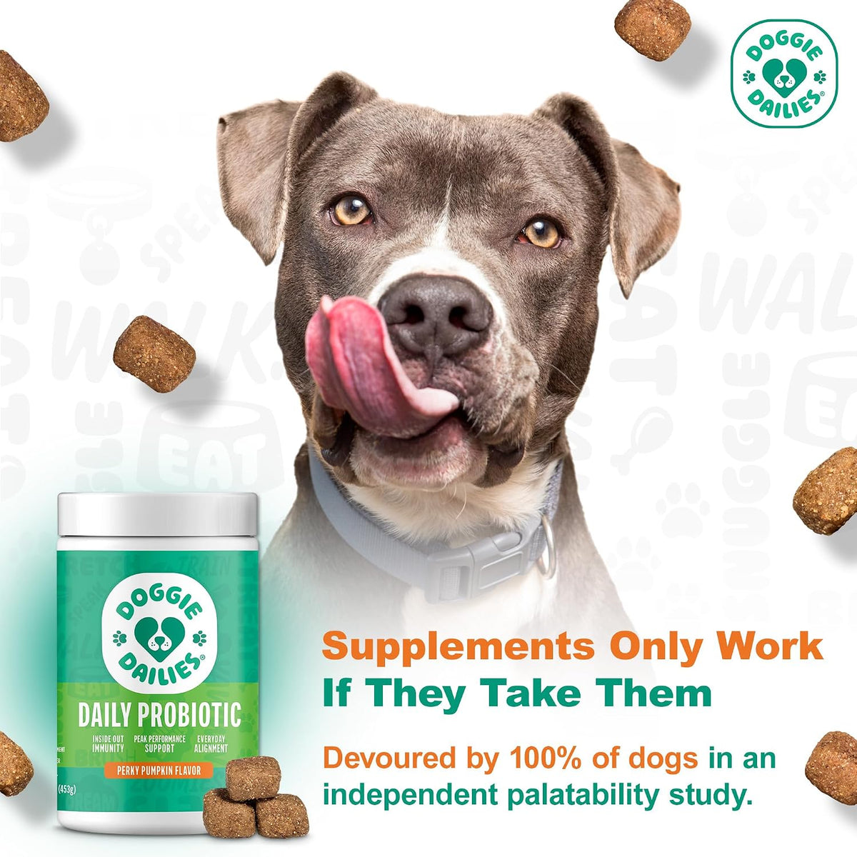 Doggie Dailies Probiotic Soft Chews for Dogs, Pumpkin, 225 Count