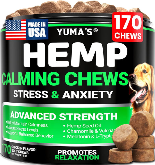 Hemp Calming Chews for Dogs - 170 Chews - Advanced Dog Calming Chews