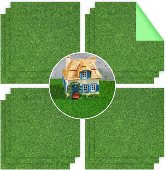 12 Pcs Artificial Grass Mat, 12"X12" Synthetic Turf Tiles with Drainage Holes, Outdoor Fake Grass Square Mats, Artificial Grasses Rug for DIY Crafts, Patio, Balcony, Pet Areas, Spring Green