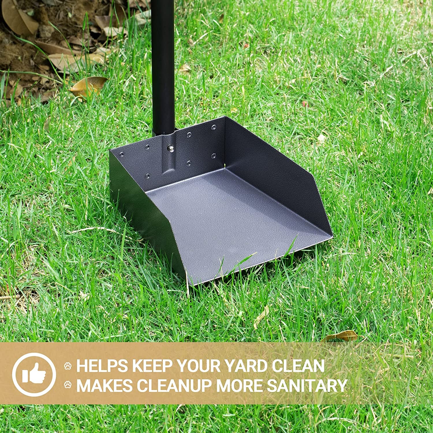 Heeyoo Dog Pooper Scooper, Dog Poop Tray and Rake Set, Pet Waste Removal Scoop with Long Adjustable Sectional Stainless Handles | Pet Waste Removal Scoop with Adjustable Sectional Handles