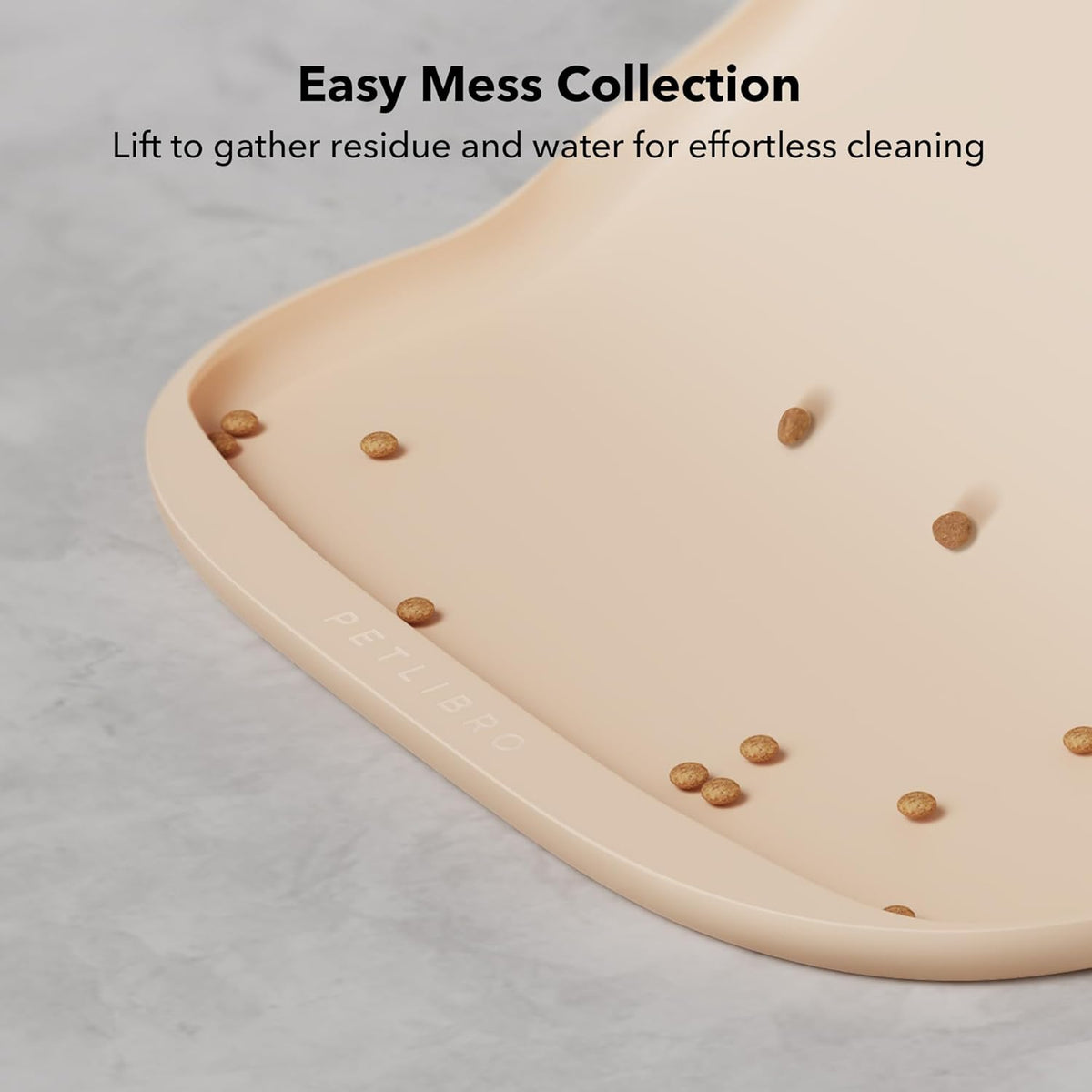 PETLIBRO Dog Food Mat, Safety Silicone Cat Food Mat for Feeder & Fountain, Waterproof Dog Bowl Mat, Raised Edge Spill Protection Floor, Cove Feeding Mat for AF005, AF103 Single Tray, 17.7"X12"