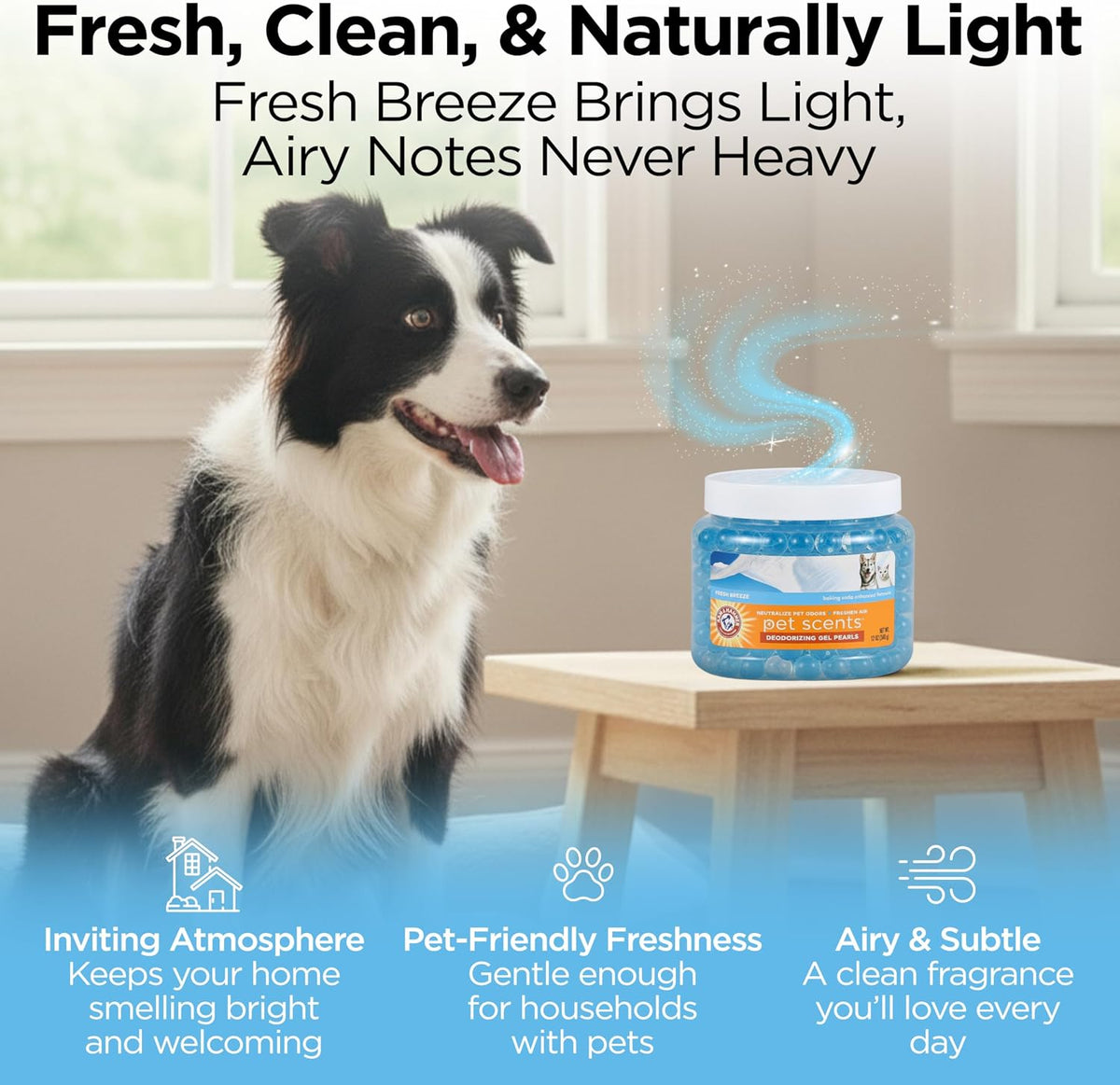 Arm & Hammer Pet Scents Deodorizing Gel Beads, Fresh Breeze, 12 Oz