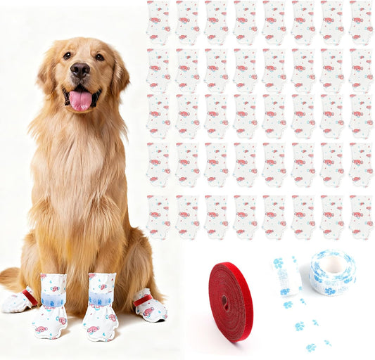 40 Pcs Disposable Dog Booties Paw Dog Wound Recovery Protectors