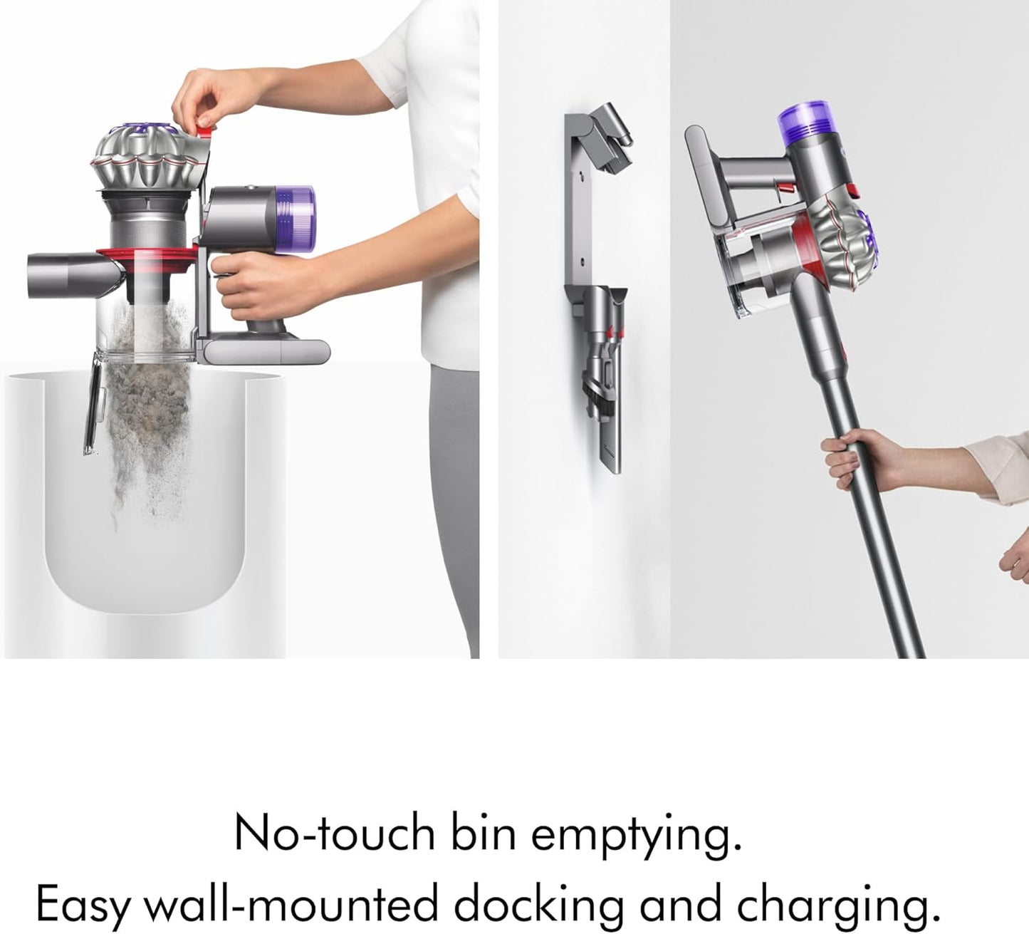 Dyson V8 plus Cordless Vacuum, Cleans Hard Floors and Carpets, Detangles, Converts to Handheld, 115AW, 2 Power Modes, up to 40 Minutes¹