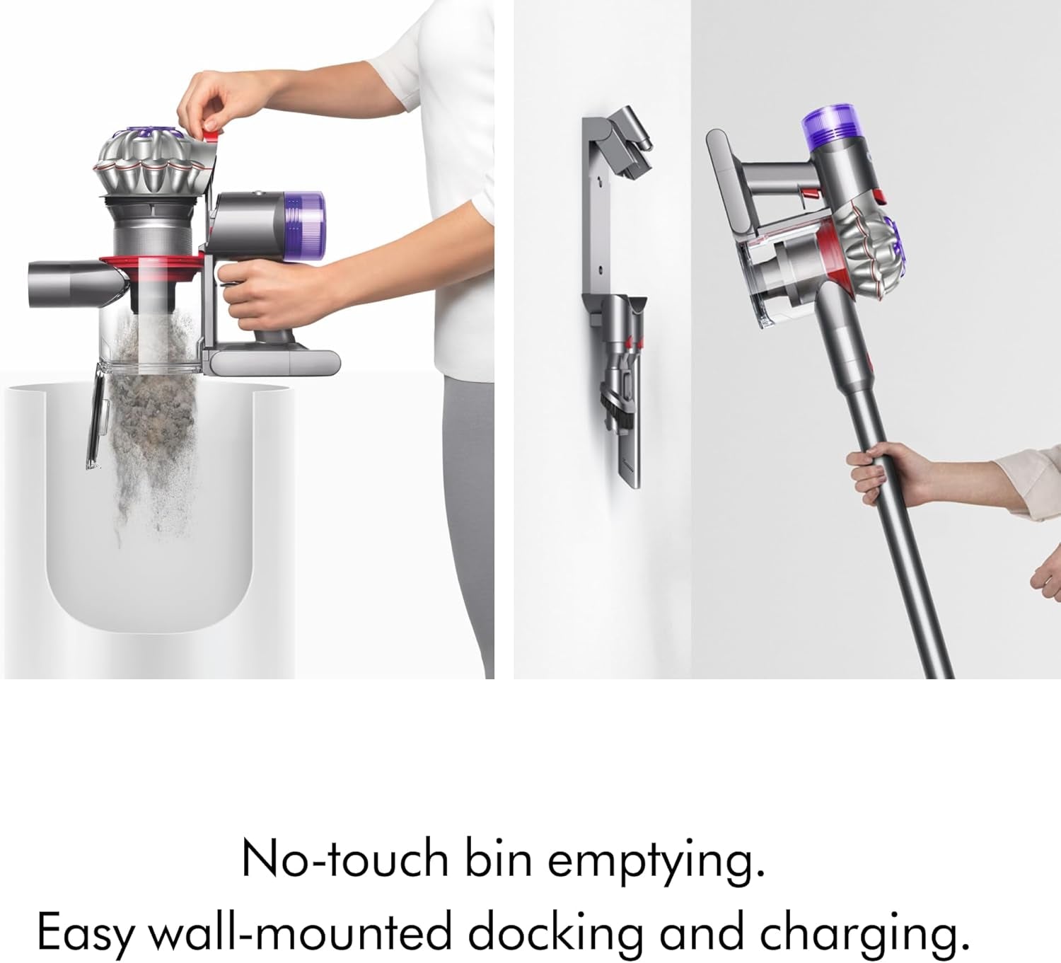 Dyson V8 plus Cordless Vacuum, Cleans Hard Floors and Carpets, Detangles, Converts to Handheld, 115AW, 2 Power Modes, up to 40 Minutes¹
