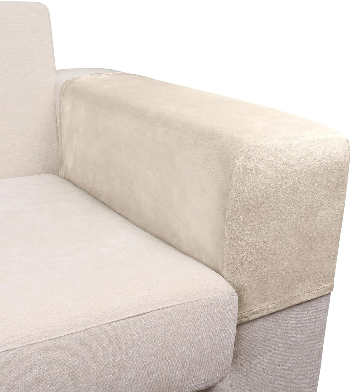 Couch Arm Covers 2 Pcs Sofa Armrest Covers Stretch Couch,Armrest Cover for Chairs Scratch-Resistant Sofa Arm Cover Armchair Slipcovers,Cream