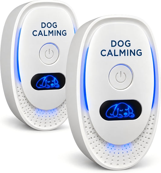 Dog Anxiety Relief Device 2 Packs, Multi-Mode Environmental Sound System for Dogs, Helps Reduce Excessive Barking & Restlessness, Supports Calm Behavior & Training Routine, Plug-In Indoor
