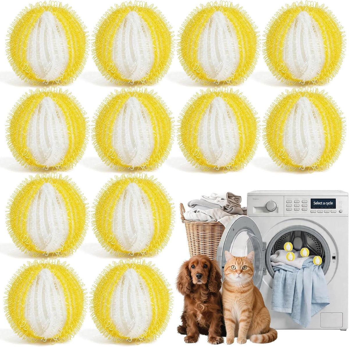 12 PCS Pet Hair Remover for Laundry,Laundry Balls