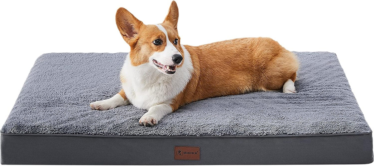 Waterproof Dog Crate Bed for Small Dogs Orthopedic 23X17 Grey