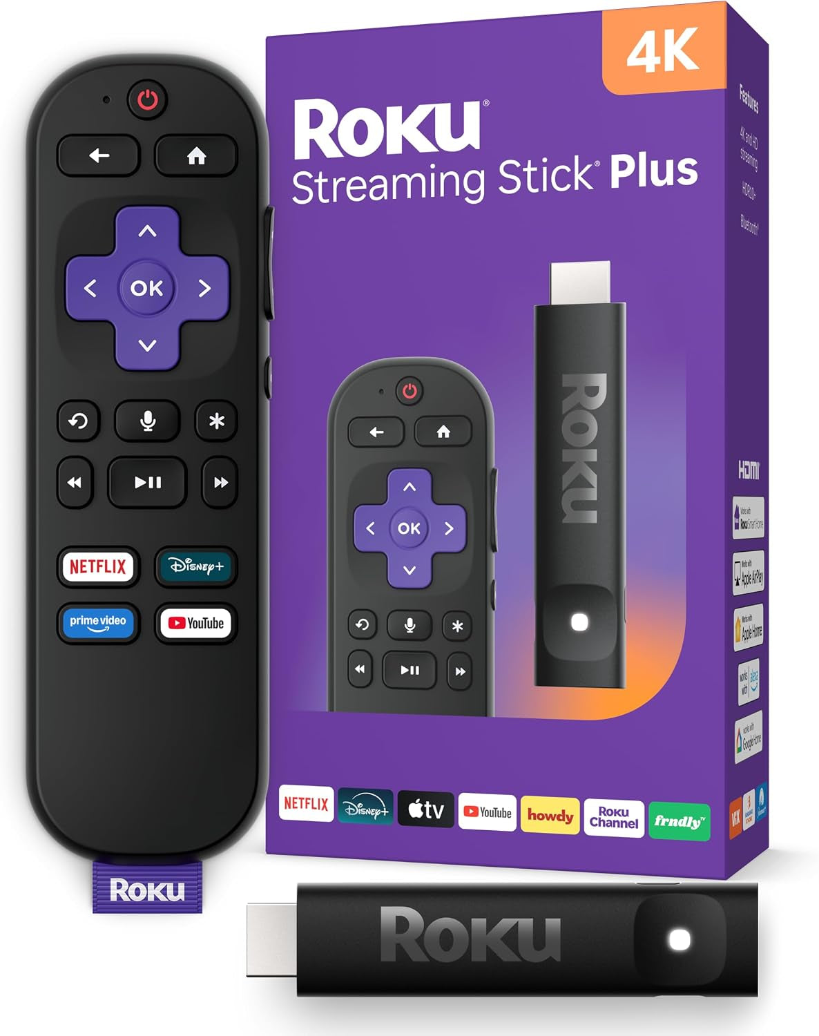 Roku Streaming Stick plus with Voice Remote - 4K & HDR10+