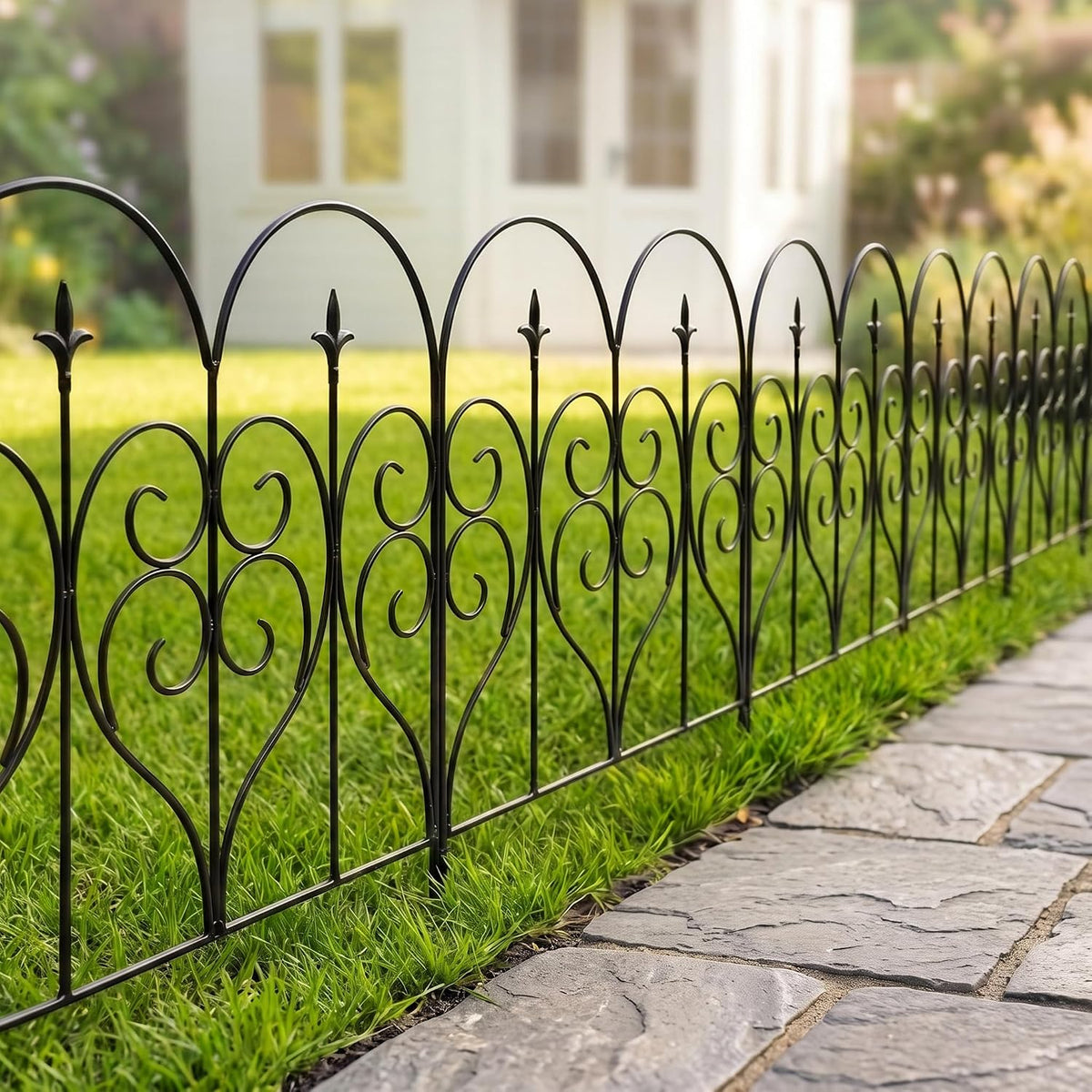 Thealyn Garden Fence 32" X 10Ft, 5 Panels, No Digging Metal Barrier