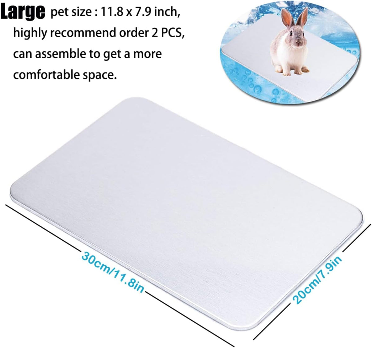 Rabbit Cooling Pad, 12X8 in Self Cooling Mat