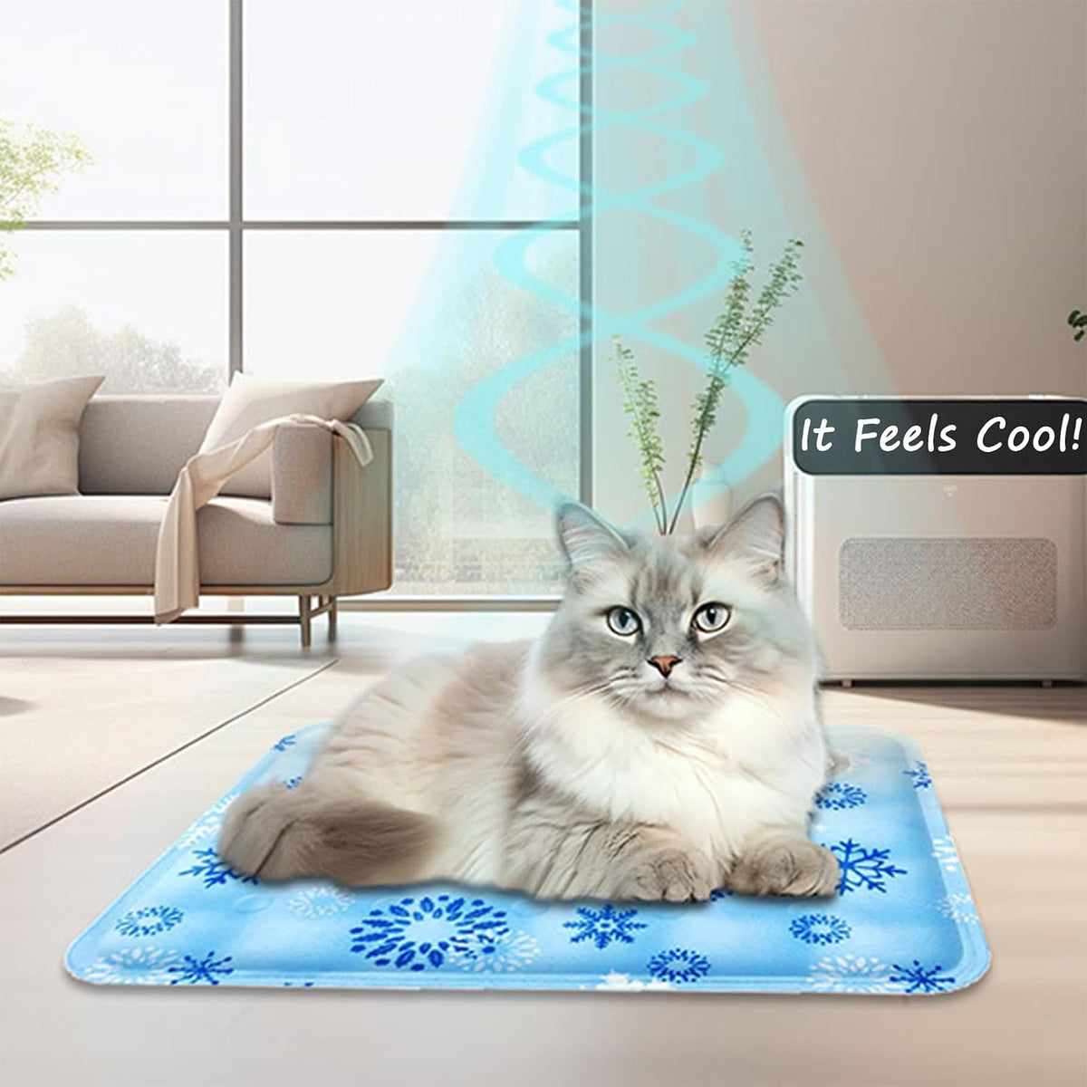Upgraded Dog Cooling Mat 23.62” X 19.68” Pet Summer Self-Cooling Pad Easy Washable Comfortable Cooling Sleeping Bed for Dogs and Cats (L for Pets under 44Lb)