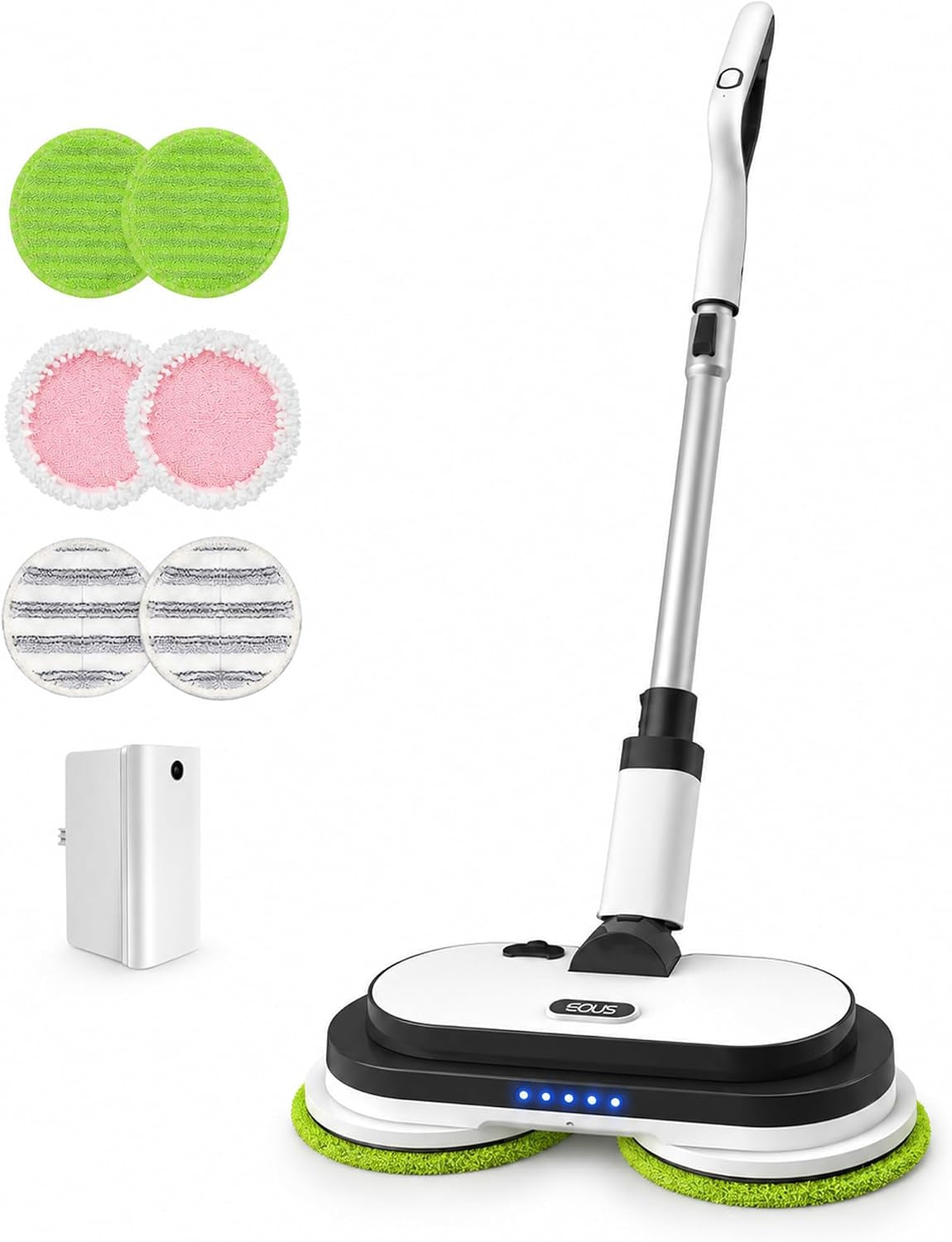 Eous Cordless Electric Mop, Self-Propelled with LED Light and Water Spray