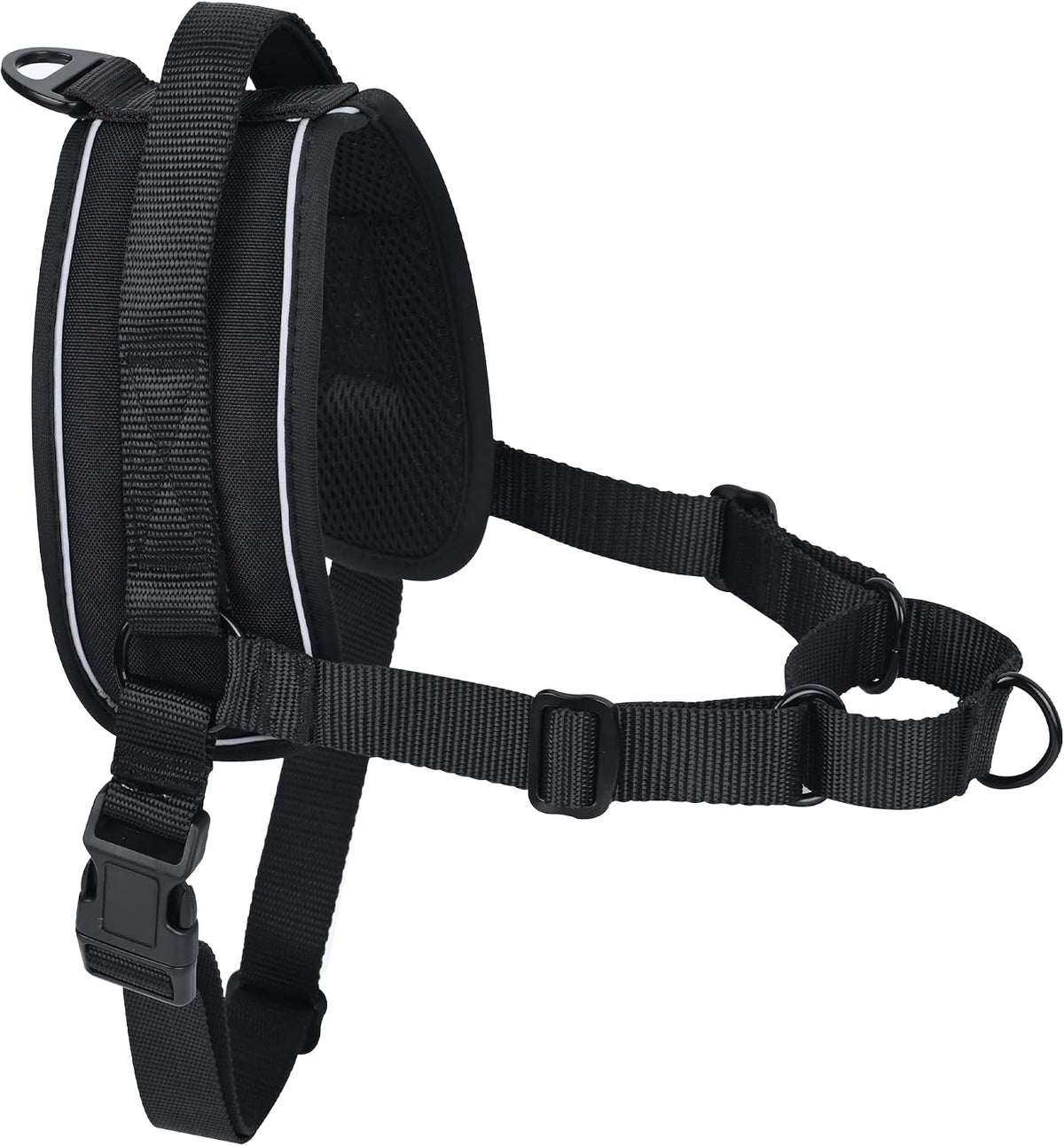 No Pull Dog Harness with Escape Proof,Quick Fit to Adjust, Black, L