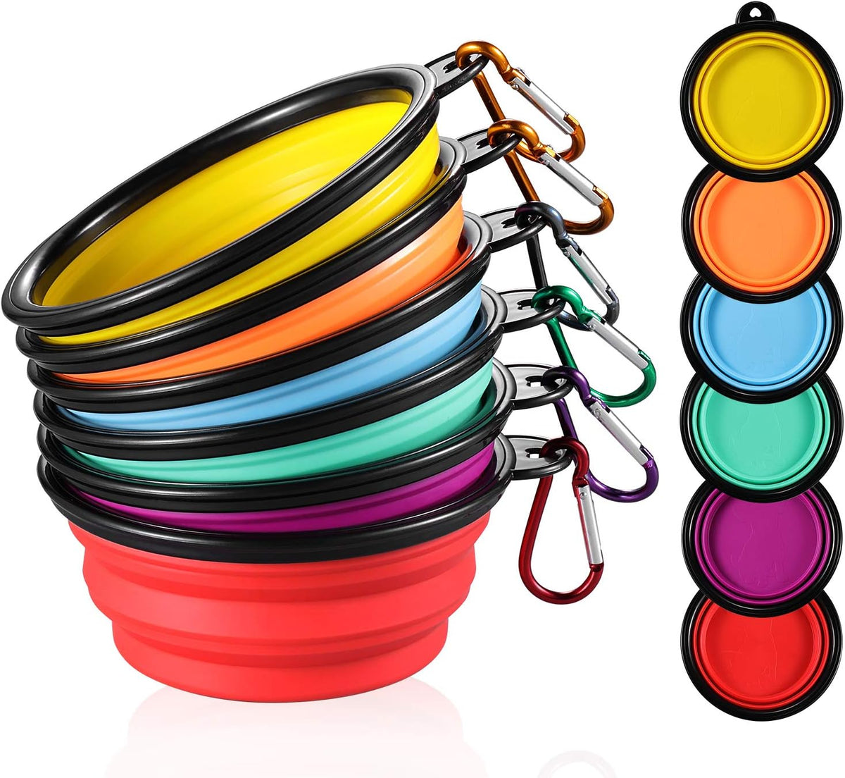 ME.FAN Collapsible Dog Bowl for Travel (12Oz), 6 Pack
