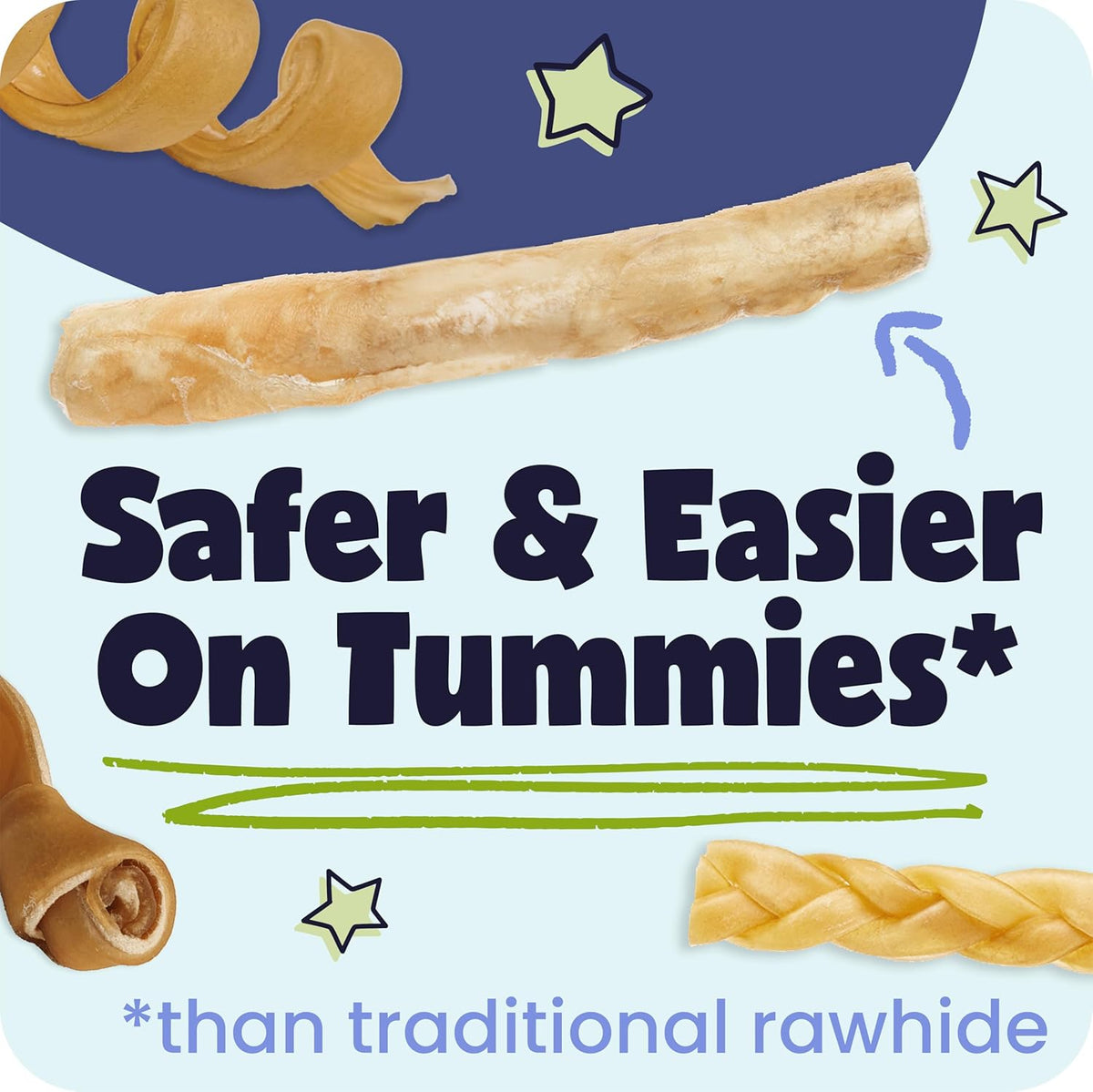 Pawstruck All Natural 5-6" Roasted Collagen Sticks for Dogs – Low Odor & Long-Lasting Bully Stick Alternative, Single Ingredient & Vet Approved – 10 Pack