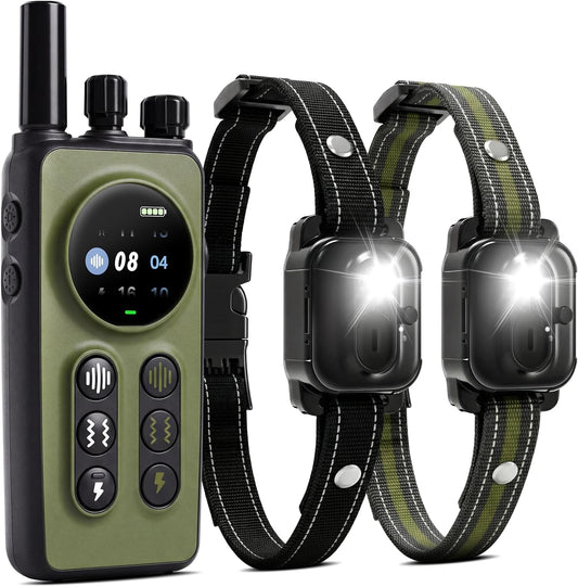 Next Gen Shock Collar for 2 Dogs, Real Time Dual-Dog Control, 4 Modes (Beep/Vibration/Safety Shock/Light), 4200FT Range, IPX8 Waterproof Dog Training Collar with Remote for Small Medium Large Dogs