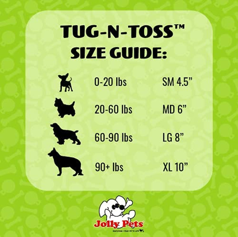 Jolly Pets Tug-N-Toss Heavy Duty Dog Toy Ball with Handle, 8 Inches/Large, Blueberry