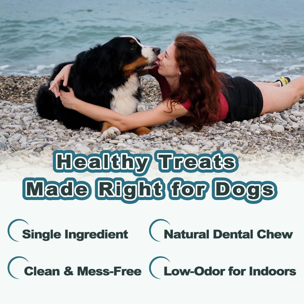 VITADAY Dog Jerky, 100% Fish Skin Dog Treats, Tough Grain-Free Rawhide Alternative, Natural Dog Jerky Treats For, Rich in Collagen & Omega-3, Low Fat, Hypoallergenic, 3 Oz Pack, Bones (S)