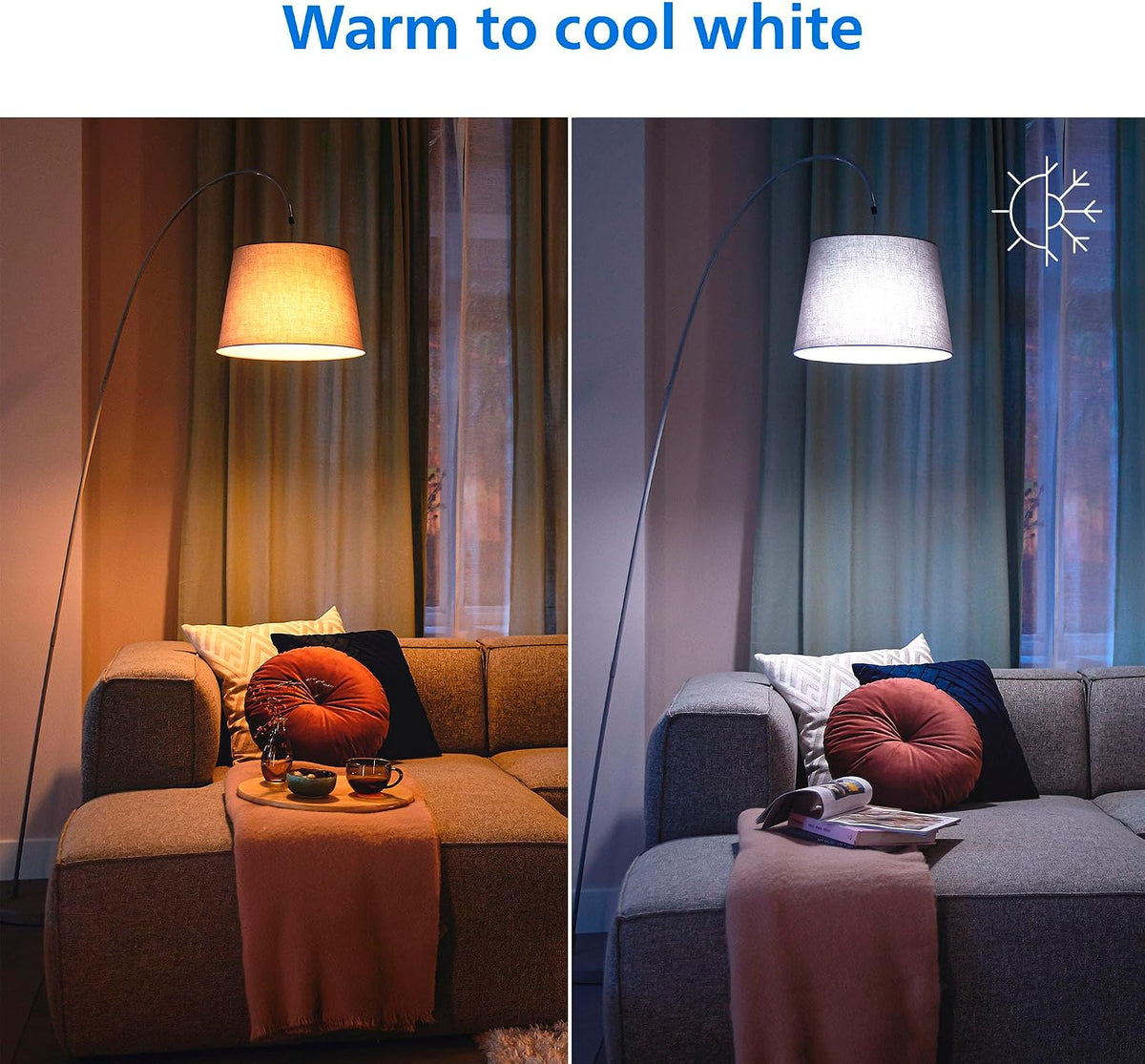 PHILIPS Smart Lighting Connected Light Bulbs, 2-Pack, Color A19 60W 800LM E26 Indoor LED Lights, Smart Bulbs with Motion Detection, Control with Voice or App