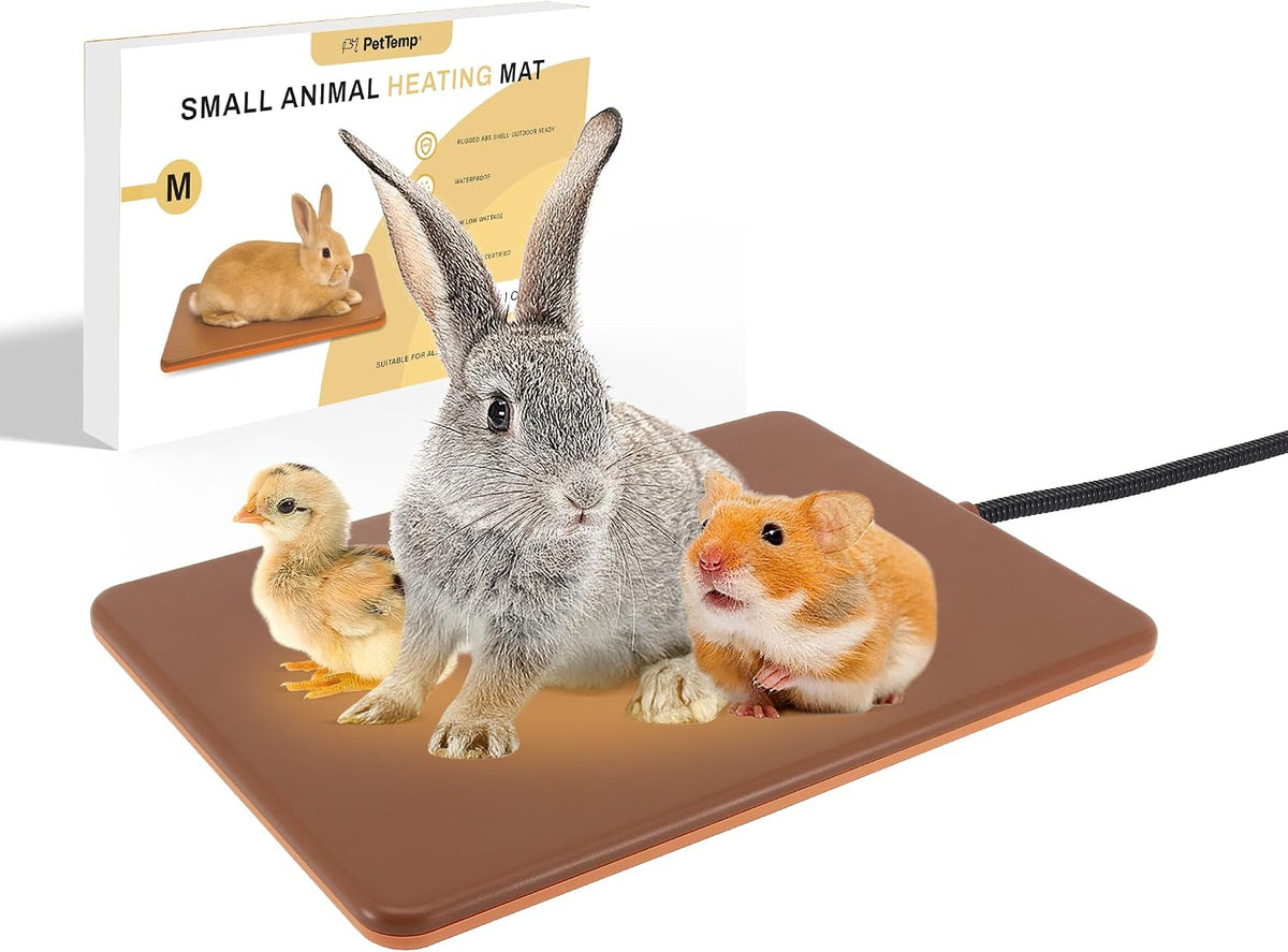 Small Animal Heating Pad, Small Animal Bed, Outdoor/Indoor Winter Thermal Heating Pad for Rabbits, Guinea Pigs & Chickens, Waterproof & Chew-Resistant, Energy-Efficient (S:11.8" X 8.2“)