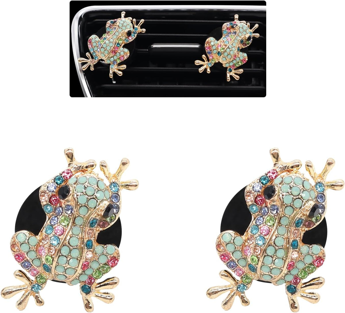ORIESSE Frog Car Decor,Tree Frog Car Air Freshener Vent Clips