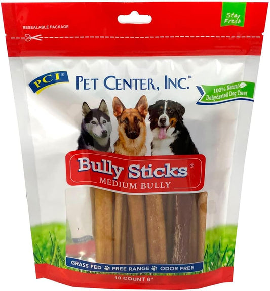 Pet Center, Inc. (PCI) Bully Sticks for Dogs - 6", 10 Pack Bag