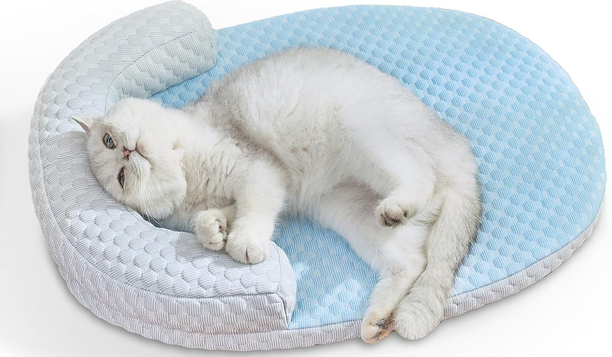 CATISM Summer Cat Cooling Mat Cooling Mat for Cats with U-Pillow