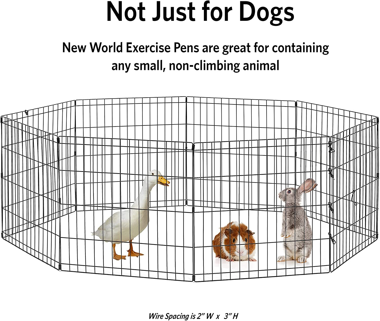 New World by Midwest Homes for Pets 24-Inch Exercise Pen, for Indoor and Outdoor Use, 16 Sq Feet of Play, Folding Dog Pen, No Door Design for Maximum Security, Easy to Set Up, Foldable Pet Playpen